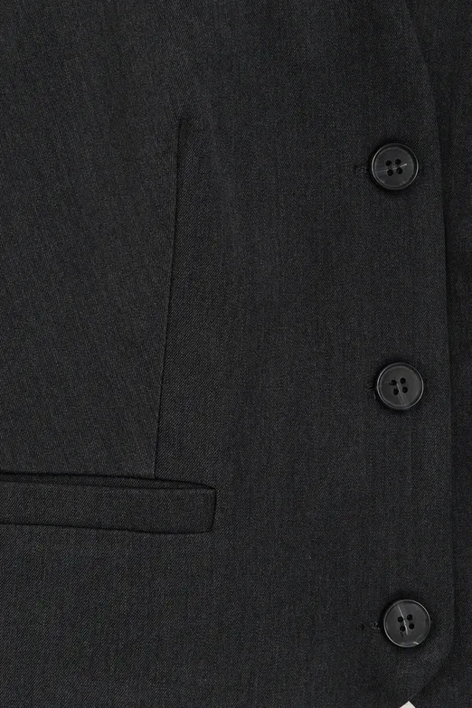 Bayan Antrasit Vücuda Oturan Fit Yelek - BSL