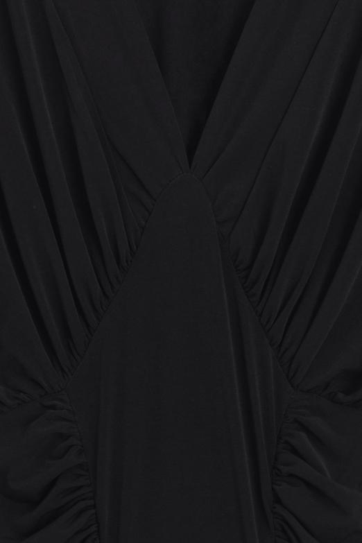 Yarasa Kollu Drapeli Maksi Elbise