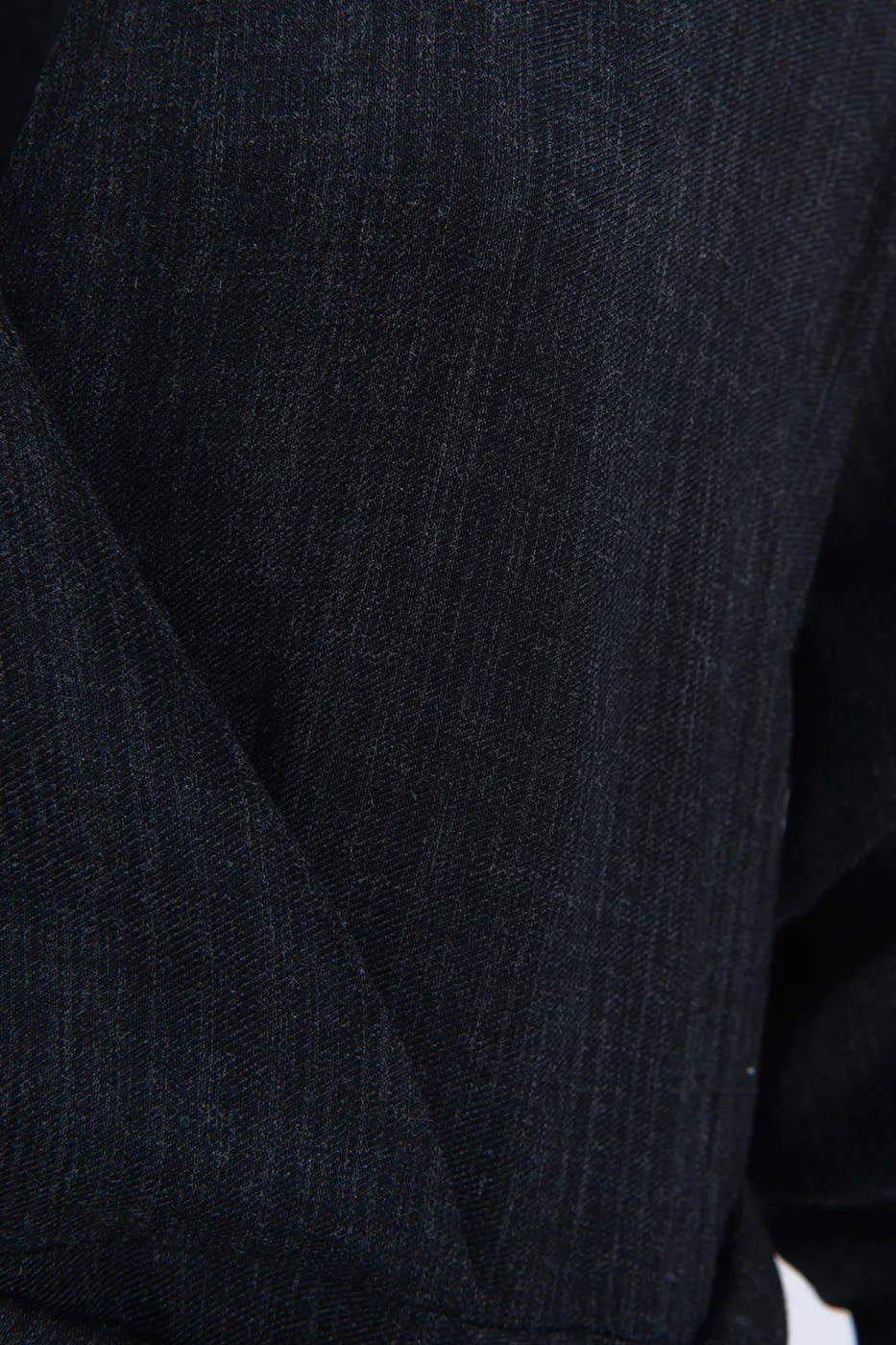 Bayan Antrasit Yün Karışımlı Gömlek Yakalı Midi Elbise