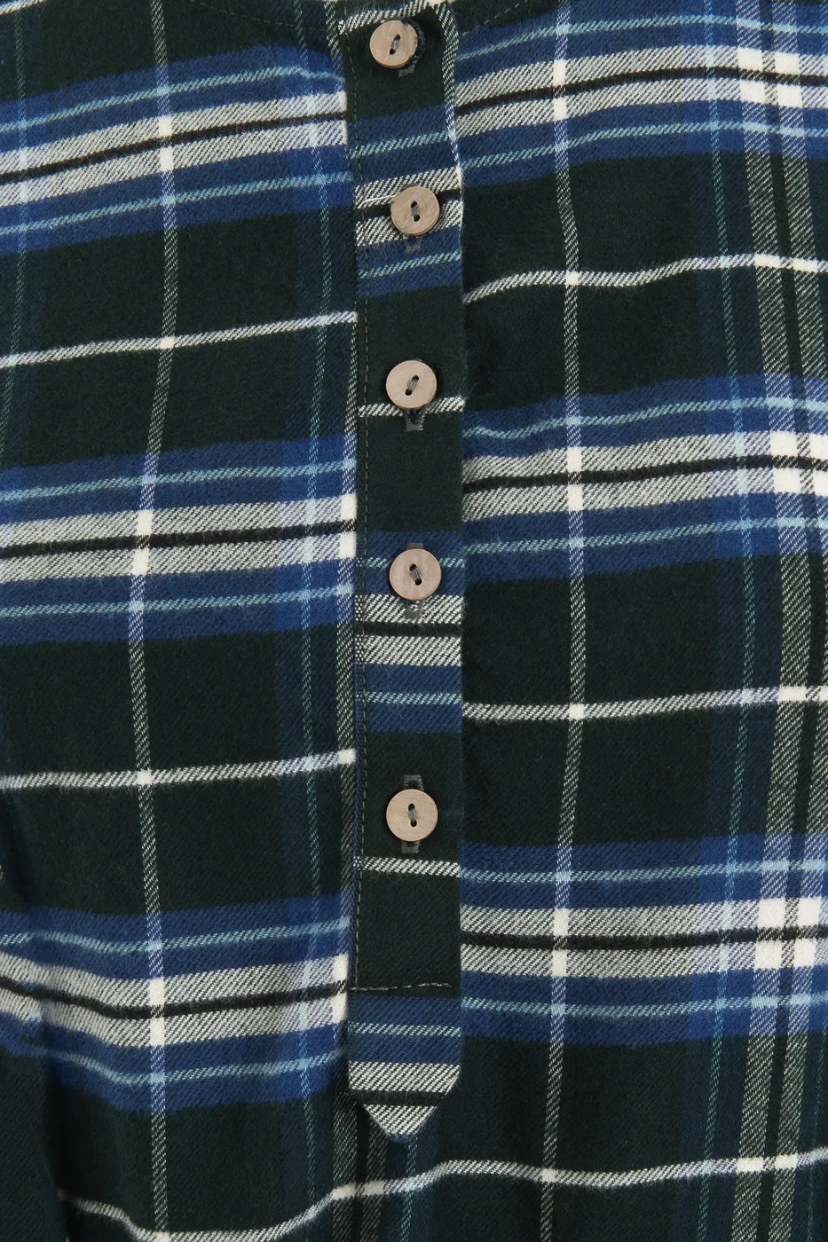 Bayan Mavi Ekoseli Yakasız  Midi Elbise