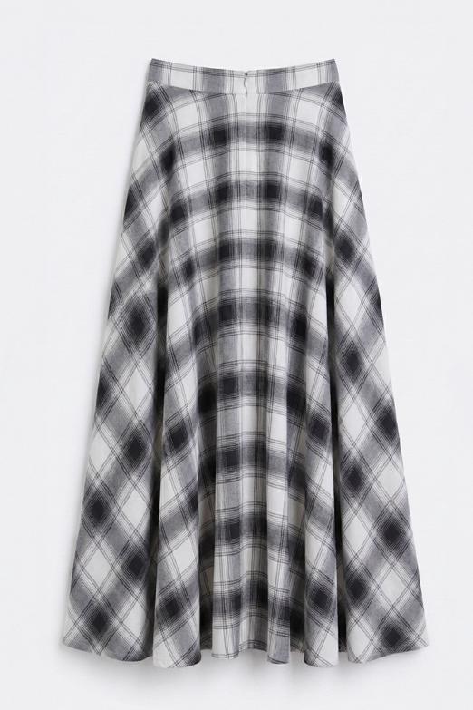 Ekoseli Midi Kloş Etek