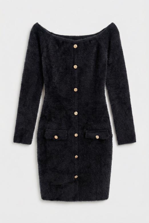 Triko Carmel Yaka Mini Elbise