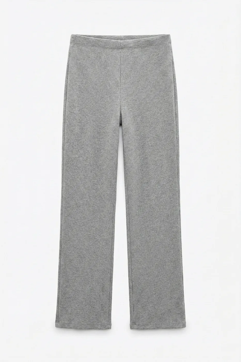 Bayan Gri Düz Kesim Pantolon