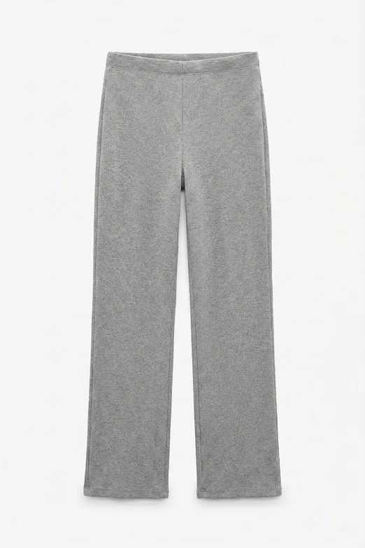 Bayan Gri Düz Kesim Pantolon - BSL