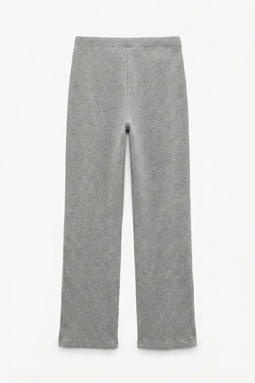 Bayan Gri Düz Kesim Pantolon - BSL