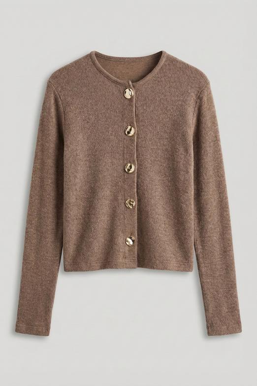 Bayan  Düğme Detaylı  Hırka