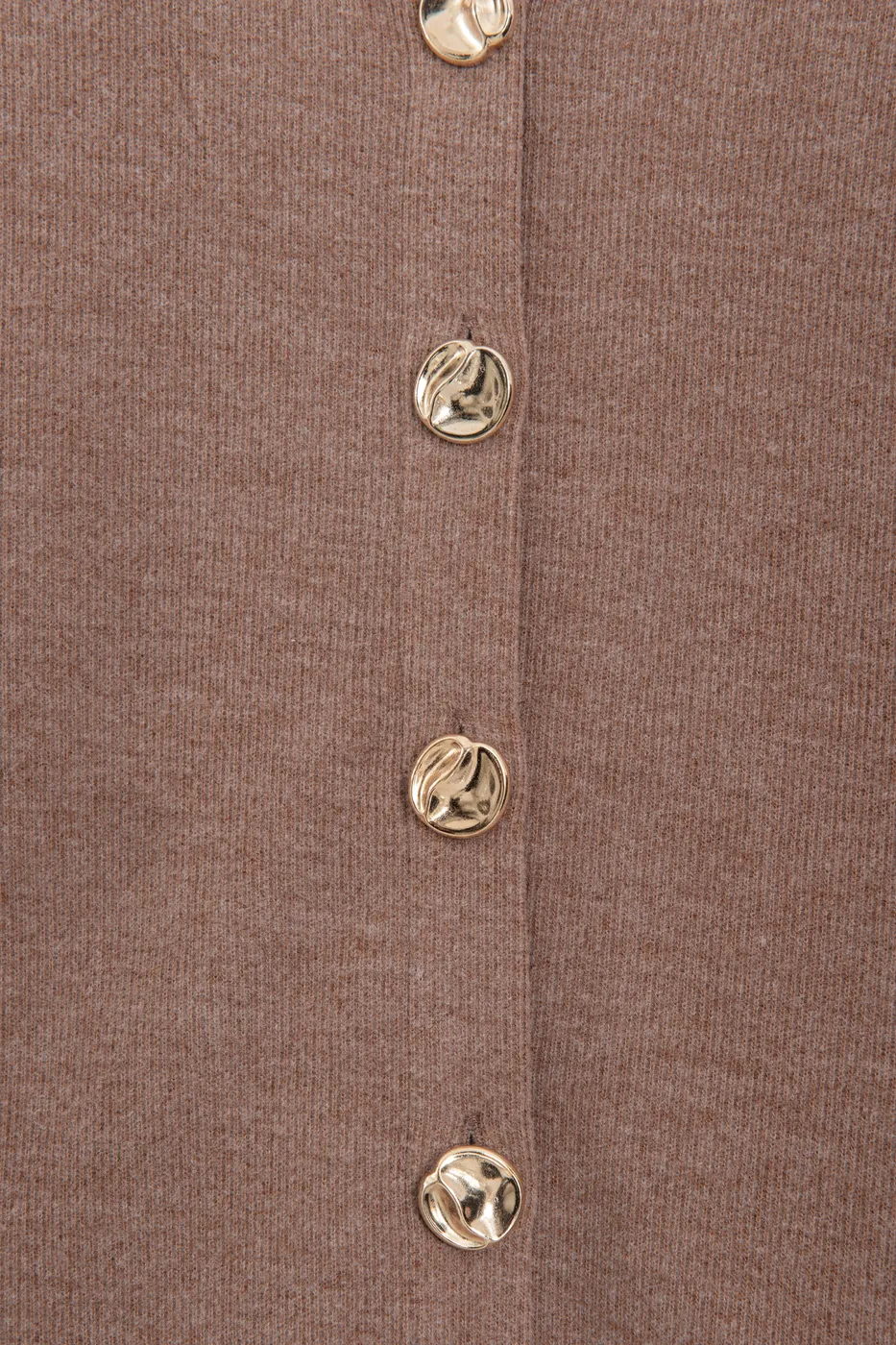 Bayan Kahverengi Düğme Detaylı  Hırka