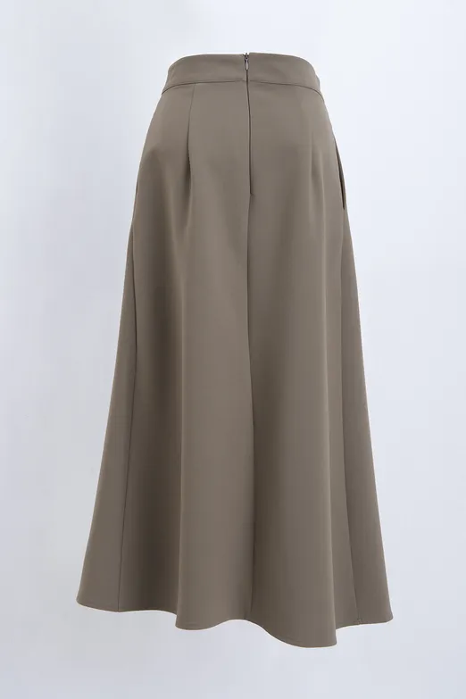 Bayan Haki Pileli Midi Etek - BSL