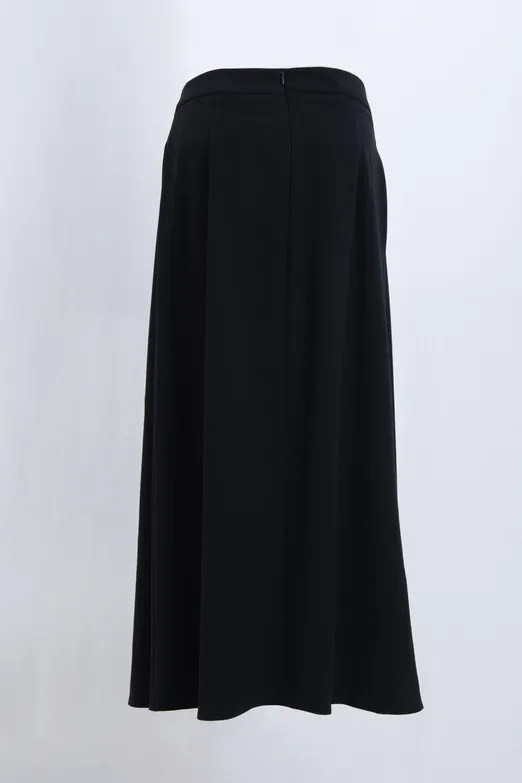 Bayan Siyah Pileli Midi Etek - BSL