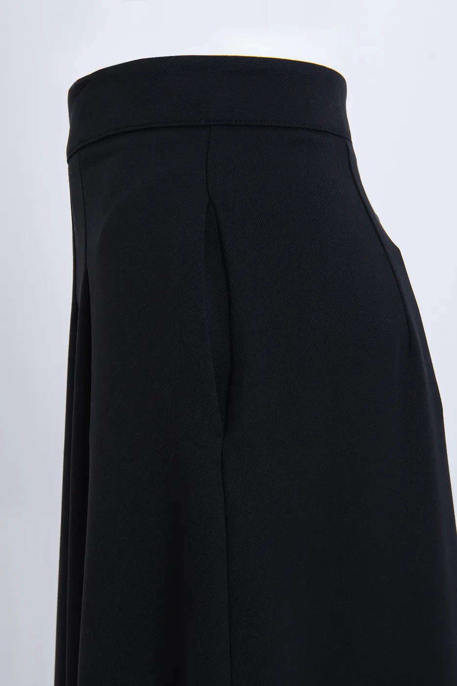 Bayan Siyah Pileli Midi Etek