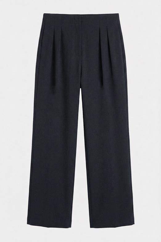 Yüksek Bel Pileli Pantolon