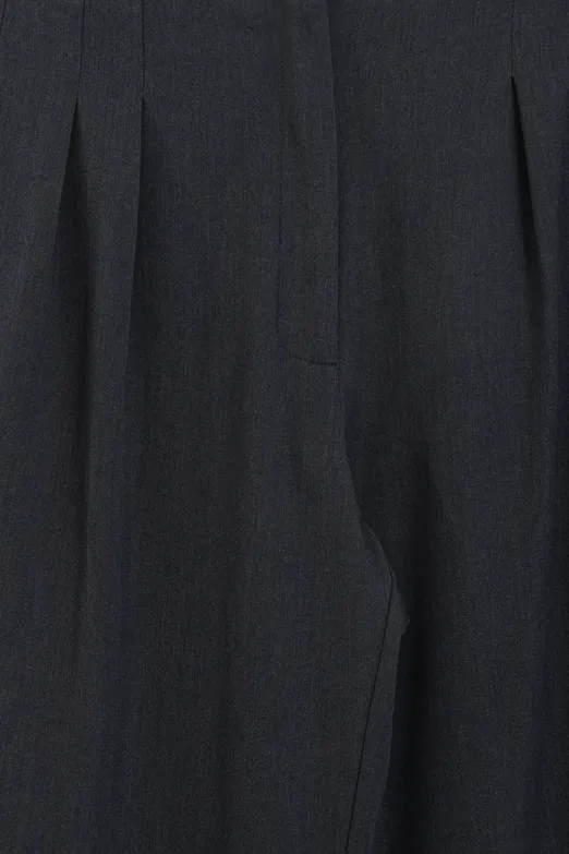 Bayan Antrasit Yüksek Bel Pileli Pantolon - BSL