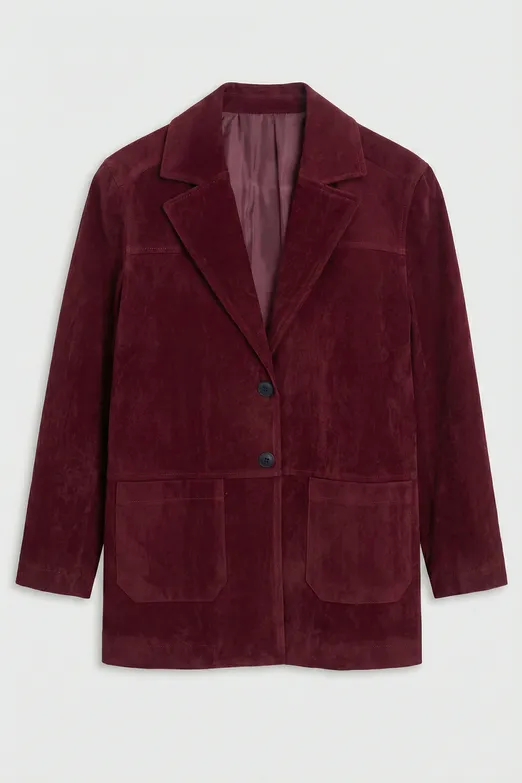 Bayan Bordo Cep Detaylı Ceket - BSL