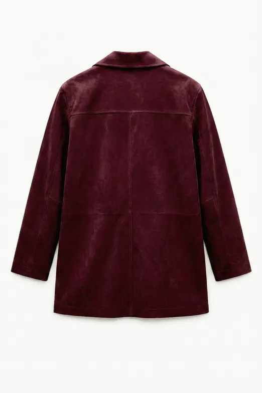 Bayan Bordo Cep Detaylı Ceket - BSL