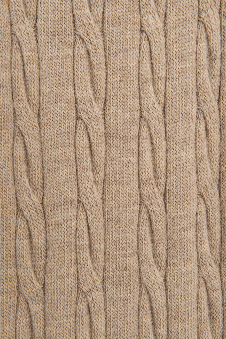 Bayan Bej Saçörgü Triko Midi Dar Etek