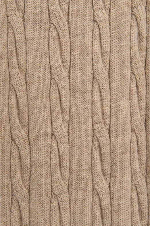 Bayan Bej Saçörgü Triko Midi Dar Etek - BSL