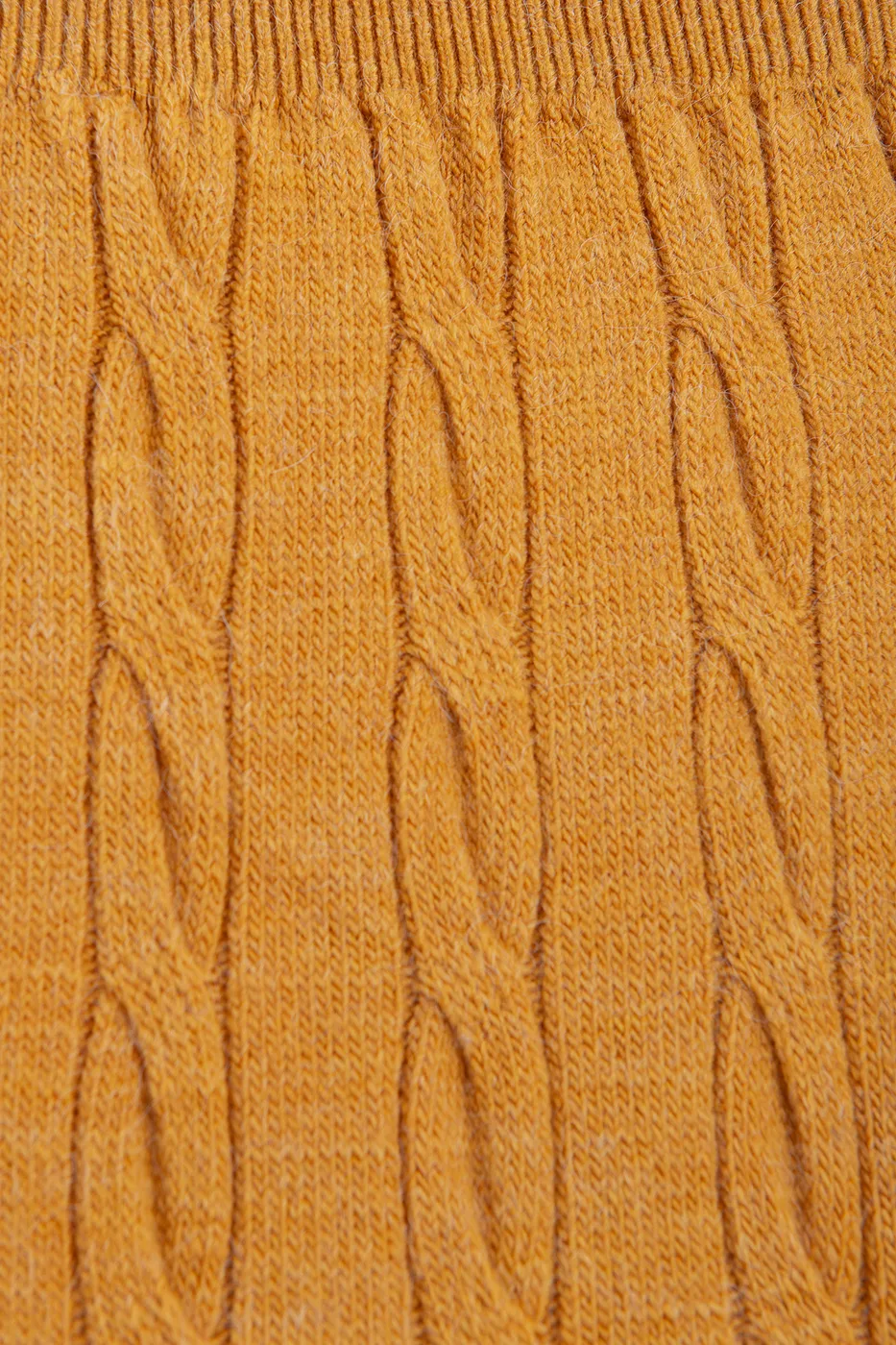 Bayan Hardal Saçörgü Triko Midi Dar Etek