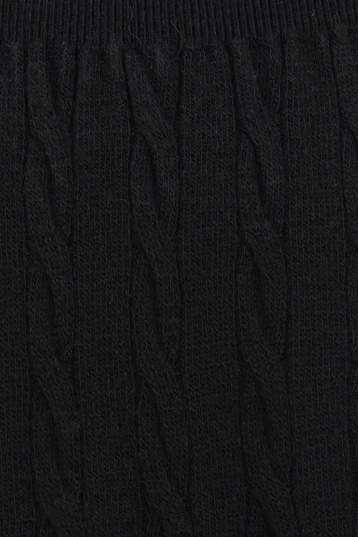 Bayan Siyah Saçörgü Triko Midi Dar Etek - BSL