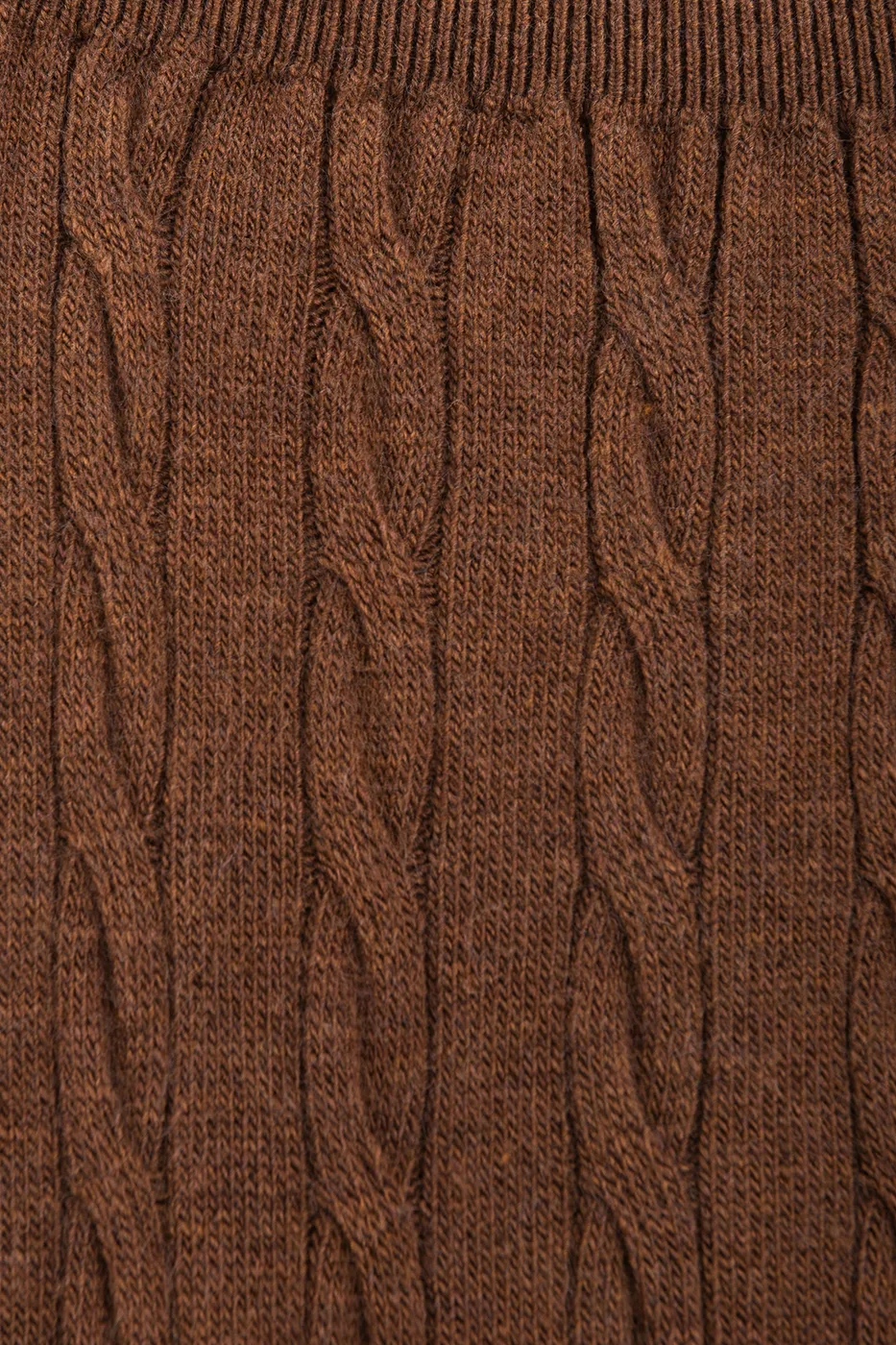 Bayan Tarçın Saçörgü Triko Midi Dar Etek