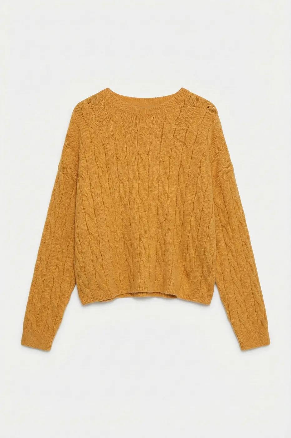 Bayan Hardal Saçörgü Triko Oversize Kazak