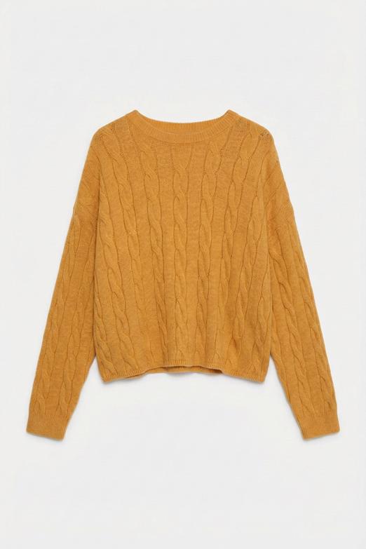 Bayan  Saçörgü Triko Oversize Kazak