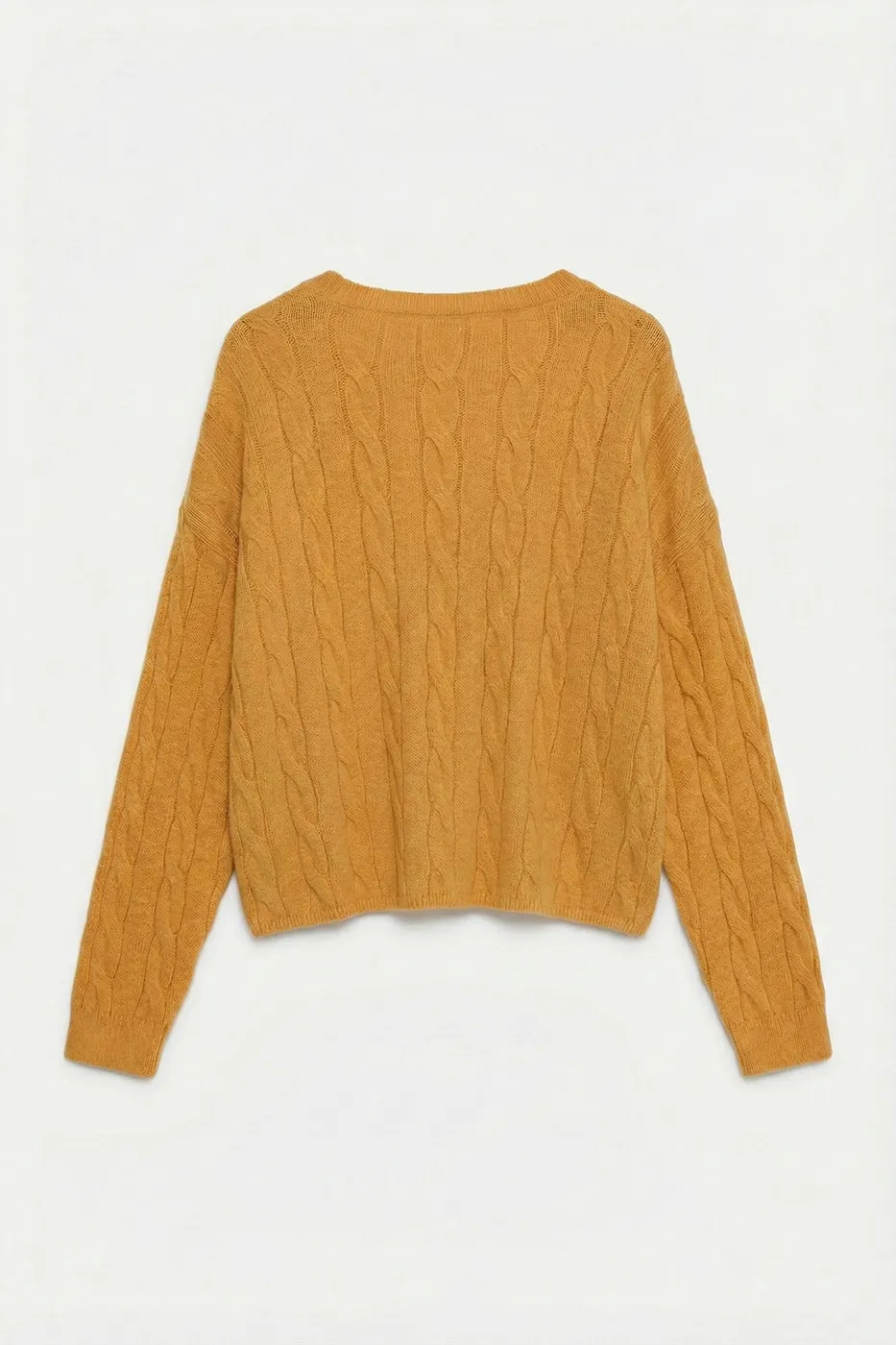 Bayan Hardal Saçörgü Triko Oversize Kazak