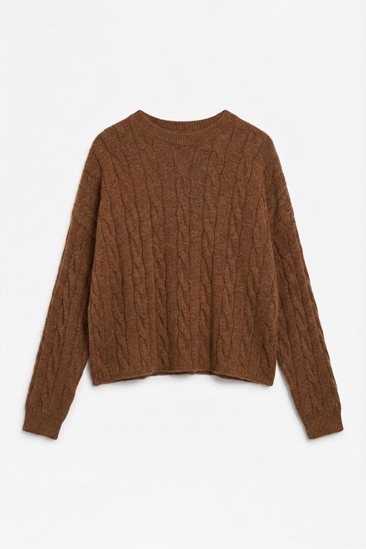 Bayan  Saçörgü Triko Oversize Kazak