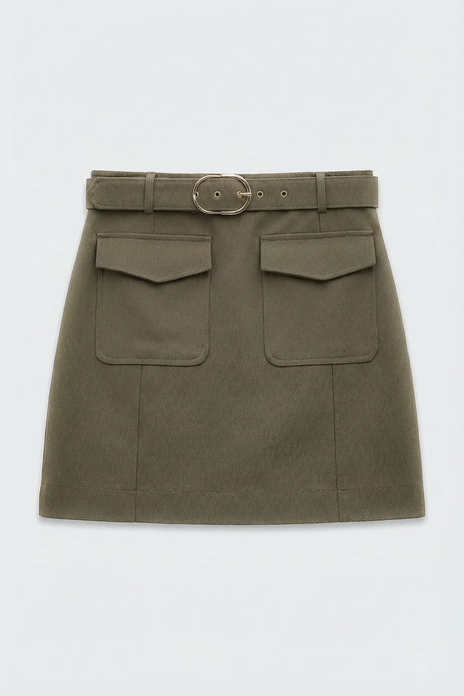 Bayan Haki Cepli Mini Etek