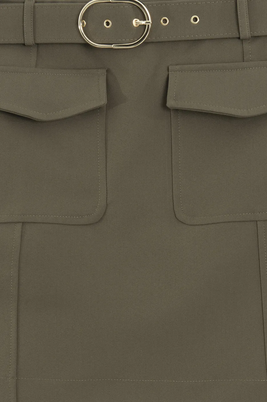 Bayan Haki Cepli Mini Etek