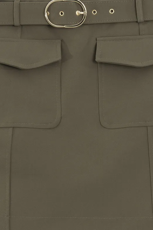 Bayan Haki Cepli Mini Etek - BSL