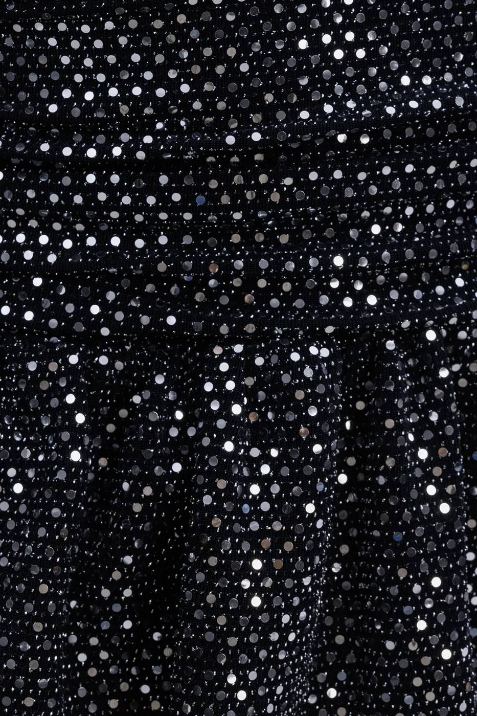 Bayan Siyah Balon Kollu Pulpayet Mini Elbise