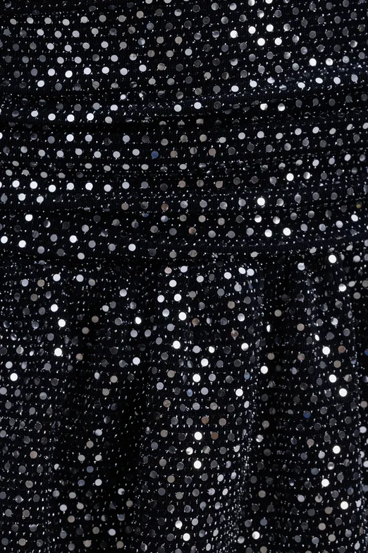 Bayan Siyah Balon Kollu Pulpayet Mini Elbise - BSL