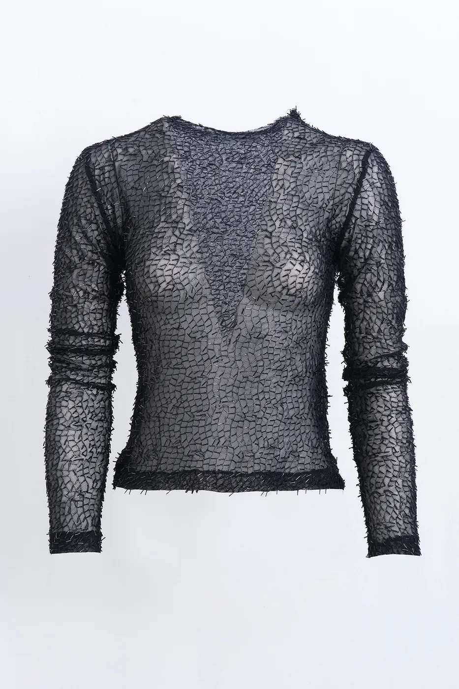 Bayan Siyah Boncuklu Tül Top