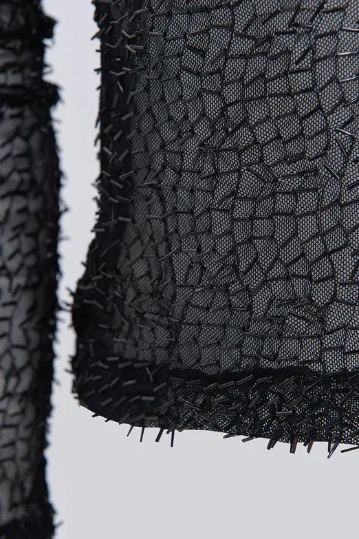 Bayan Siyah Boncuklu Tül Top - BSL