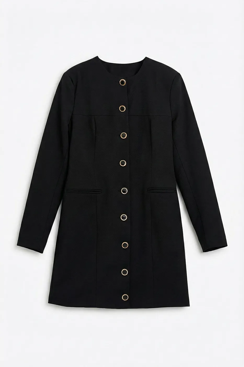 Bayan Siyah Mini Ceket Elbise