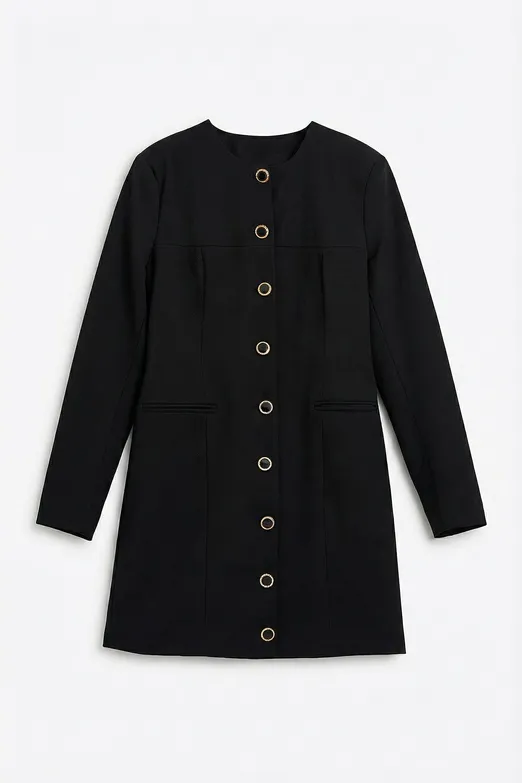 Bayan Siyah Mini Ceket Elbise - BSL