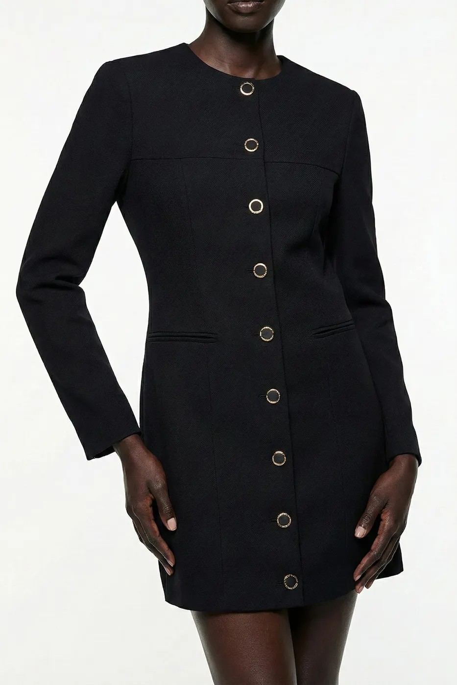 Bayan Siyah Mini Ceket Elbise