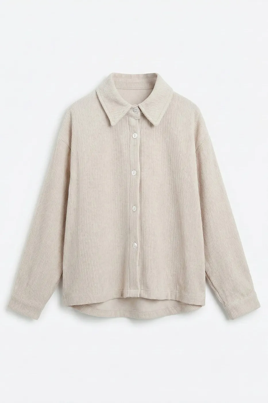 Bayan Bej Fitilli Oversize Gömlek