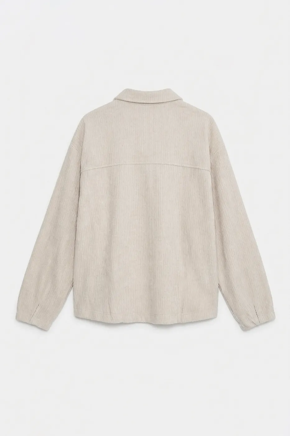 Bayan Bej Fitilli Oversize Gömlek