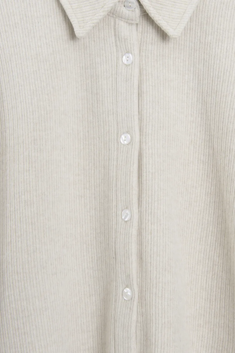 Bayan Bej Fitilli Oversize Gömlek