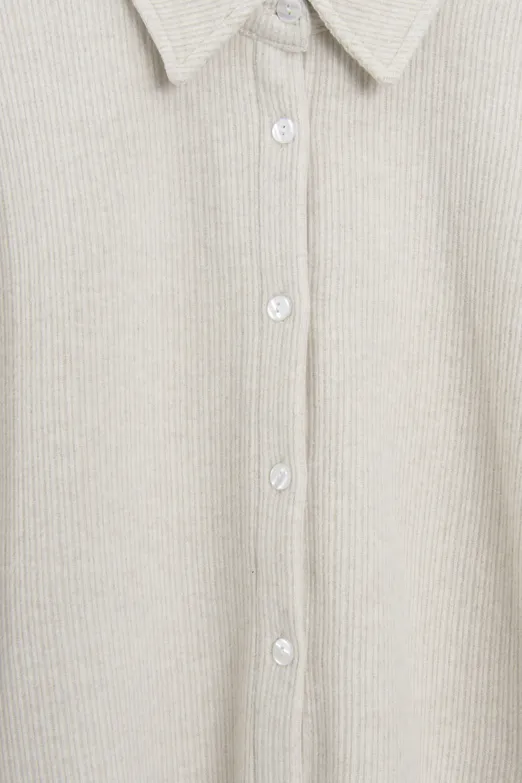 Bayan Bej Fitilli Oversize Gömlek - BSL