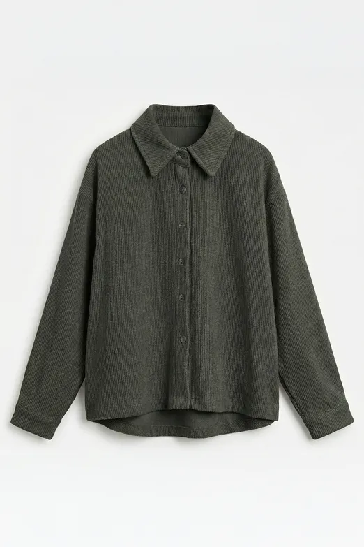 Bayan Haki Fitilli Oversize Gömlek - BSL