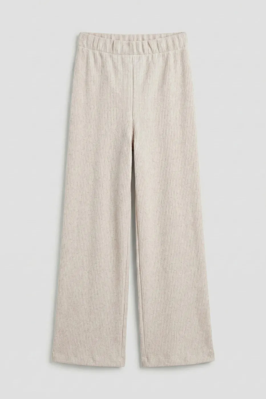 Bayan Bej Fitilli Düz Kesim Pantolon