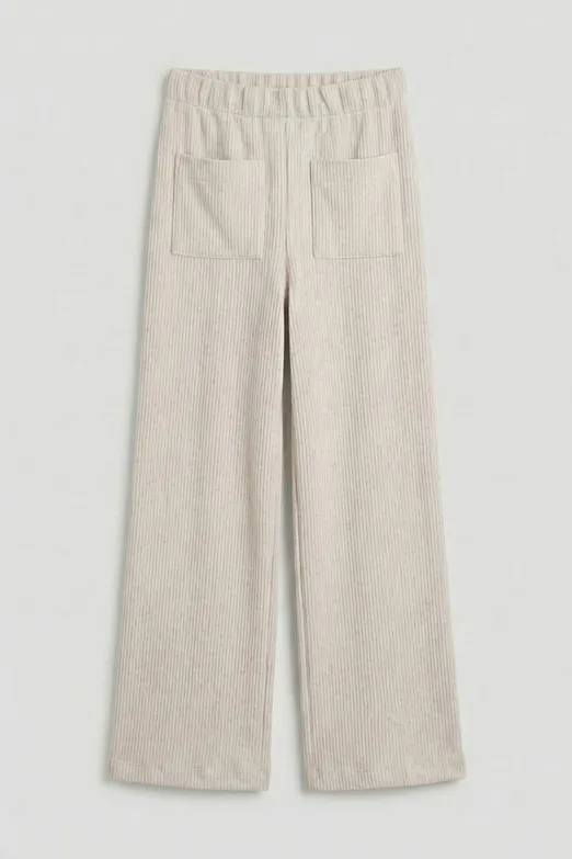 Bayan Bej Fitilli Düz Kesim Pantolon - BSL