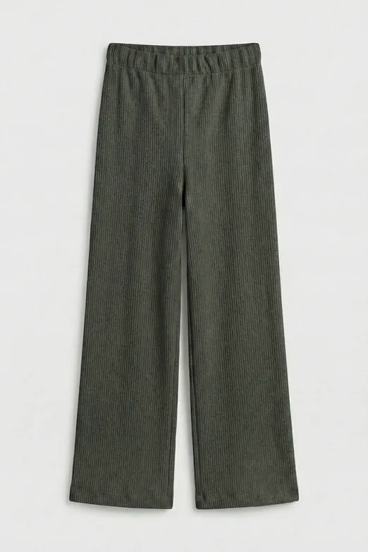 Bayan Haki Fitilli Düz Kesim Pantolon - BSL