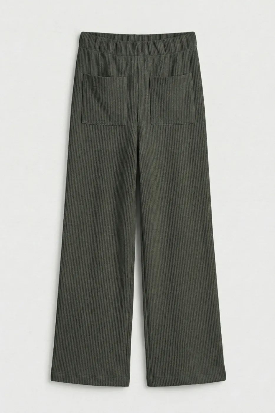 Bayan Haki Fitilli Düz Kesim Pantolon