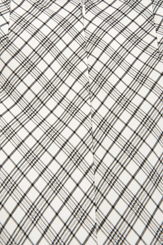 Bayan Ekru Ekoseli Midi Kalem Etek - BSL