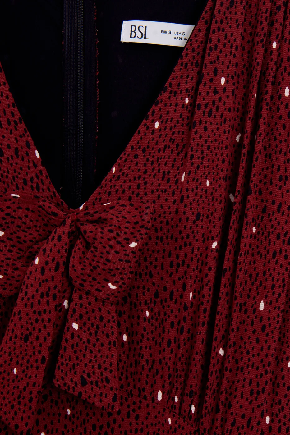 Bayan Bordo Piliseli Midi Elbise