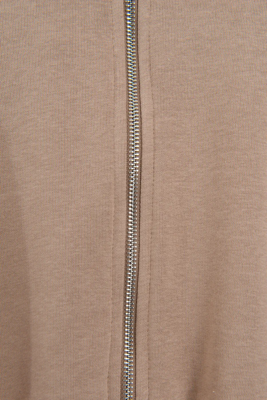 Bayan Bej Dik Yakalı Crop Sweatshirt