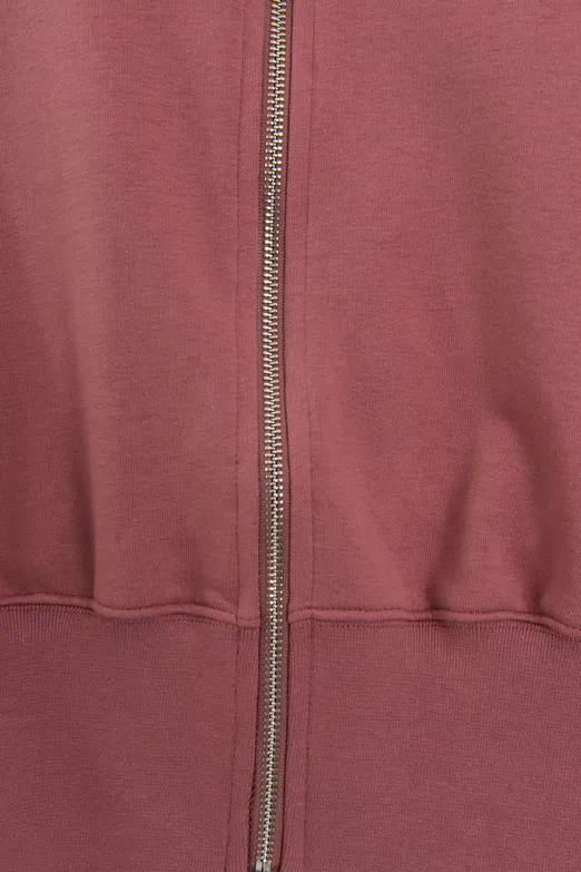 Bayan Mürdüm Dik Yakalı Crop Sweatshirt - BSL